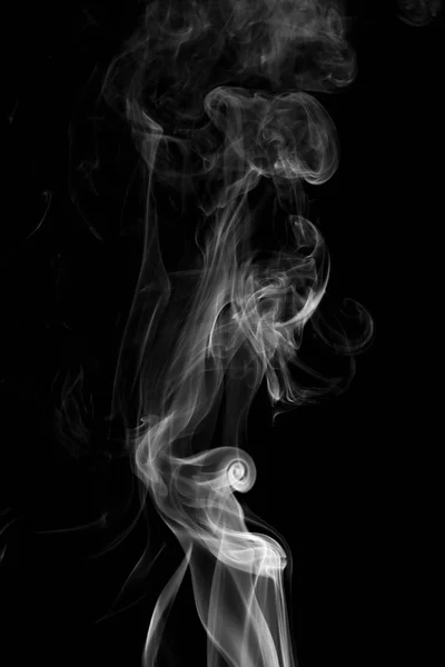 Krzywe streszczenie tło dymu i fala na czarnym tle — Zdjęcie stockowe