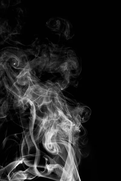Αφηρημένα φόντο καπνού καμπύλες και κύμα σε μαύρο φόντο — Φωτογραφία Αρχείου