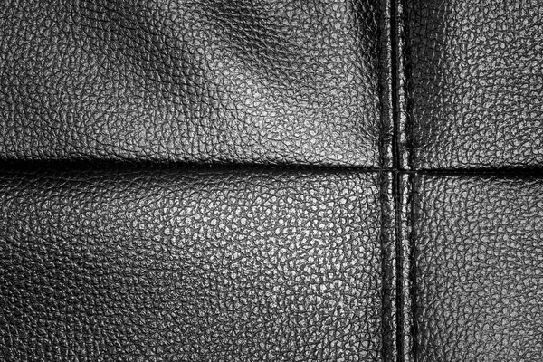 Black leather texture background of sofa — Stock Photo, Image