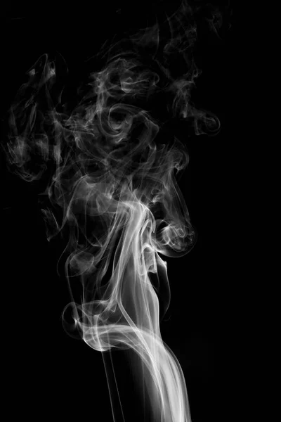 Abstracte achtergrond rook krommen en golf op zwarte achtergrond — Stockfoto