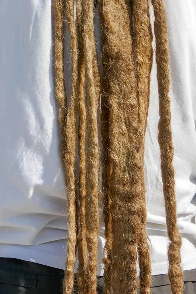 Дредлоки зачіска людини.Волохаті дредлоки реггі — стокове фото