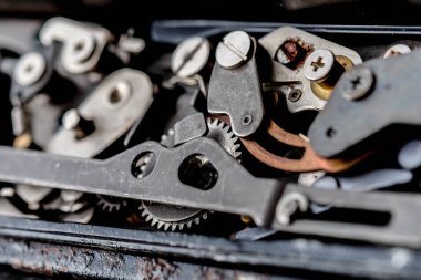 Grunge retro vintage arka plan. eski mekanizmasındaki Dişliler