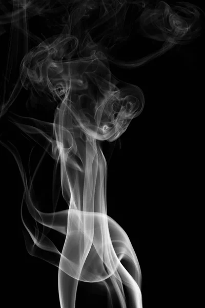 Kurva asap latar abstrak dan gelombang di latar belakang hitam — Stok Foto