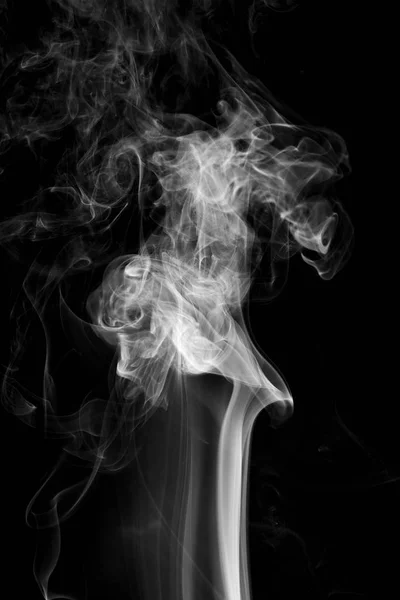 Fondo abstracto humo curvas y onda sobre fondo negro — Foto de Stock