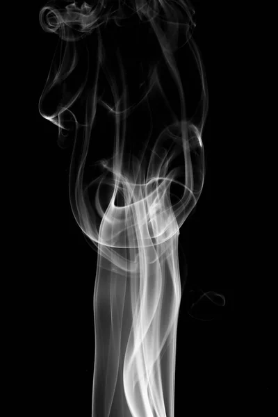 Krzywe streszczenie tło dymu i fala na czarnym tle — Zdjęcie stockowe