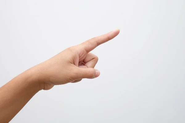 Hand pointing on object with forefinger — Stock Photo, Image