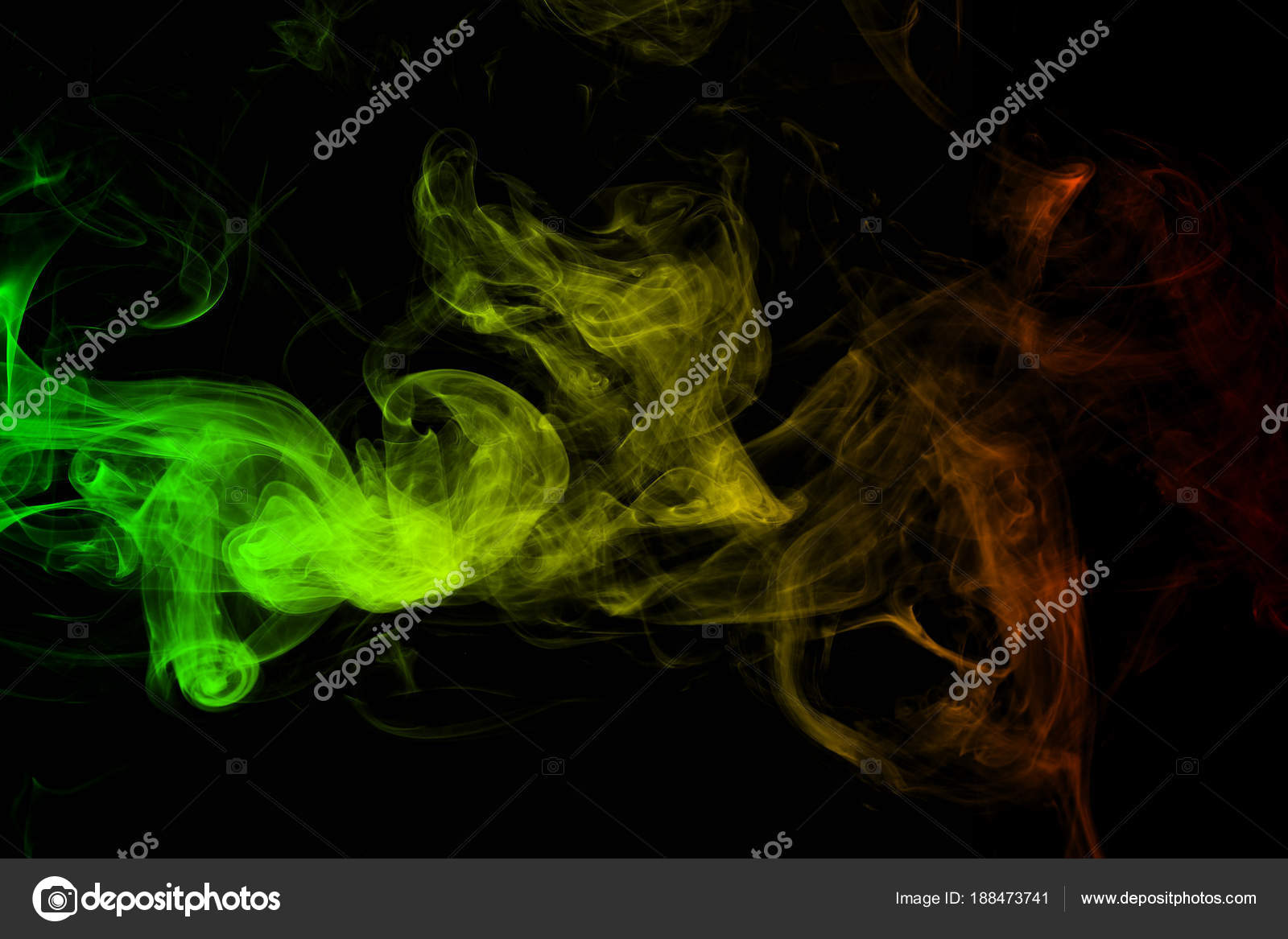 Courbes De Fumée Abstrait Et Vague Reggae Couleurs Vert