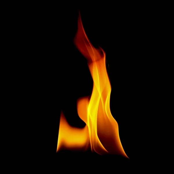 Sehr heißes Feuer abstrakten Hintergrund. Feuer auf schwarzem Hintergrund. — Stockfoto