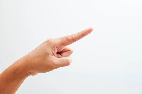 Hånd pekende på objekt med pekefinger – stockfoto