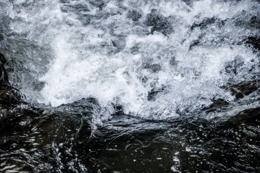 Koyu mavi şelale dalga su arka plan doku soyut