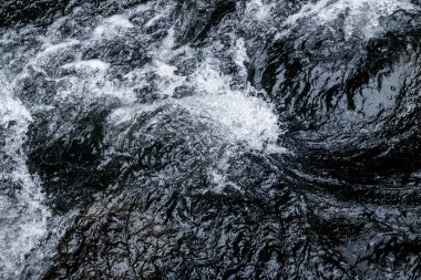 Koyu mavi şelale dalga su arka plan doku soyut