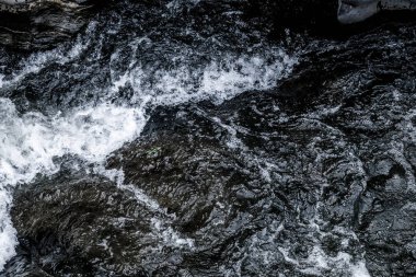 Koyu mavi şelale dalga su arka plan doku soyut