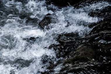 Koyu mavi şelale dalga su arka plan doku soyut