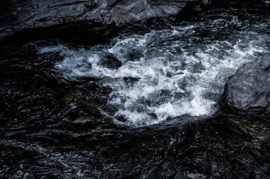 Koyu mavi şelale dalga su arka plan doku soyut