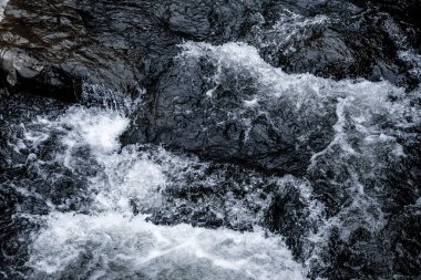 Koyu mavi şelale dalga su arka plan doku soyut