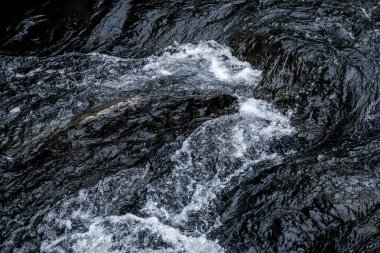 Koyu mavi şelale dalga su arka plan doku soyut