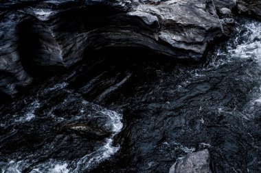 Koyu mavi şelale dalga su arka plan doku soyut