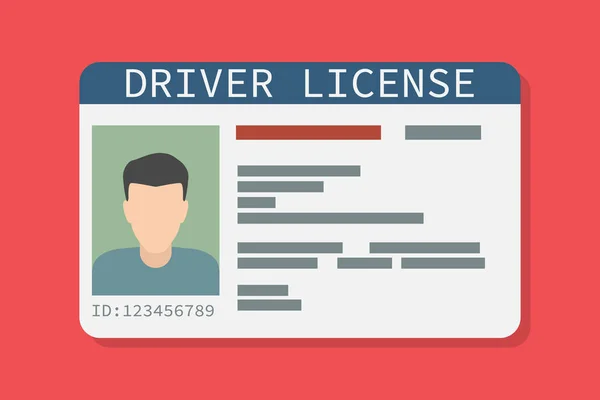 Icon driver's license , identity card, personal data. Vector illustration flat design — Stock Vector