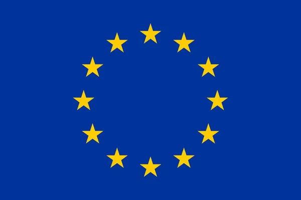 Bandera de la Unión Europea Consta de estrellas azules y amarillas. ilustración vectorial — Archivo Imágenes Vectoriales