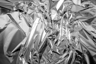 Alüminyum folyo buruşmuş gümüş doku soyut arkaplan