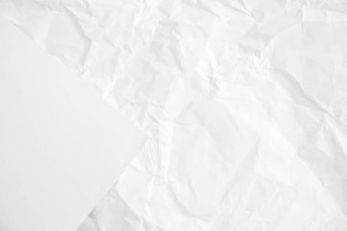 Beyaz buruşmuş kağıt doku arkaplanı