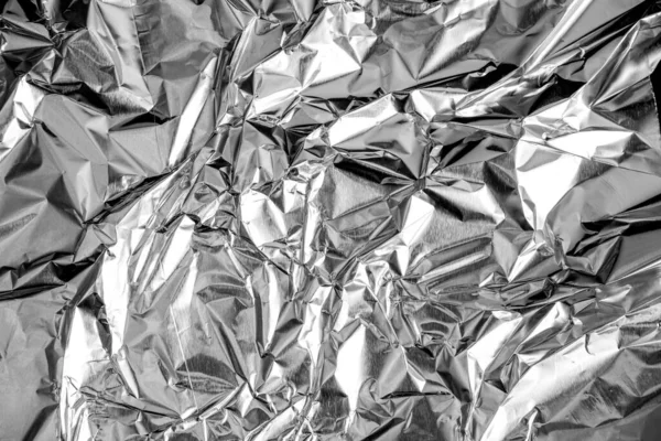 aluminium foil crumpled Silver texture abstract background