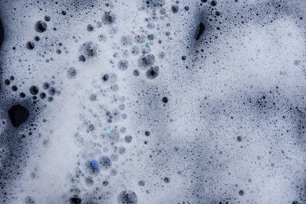 นหล งนามธรรมพ วโฟมสบ ขาว แชมพ โฟมท ฟองอากาศ — ภาพถ่ายสต็อก