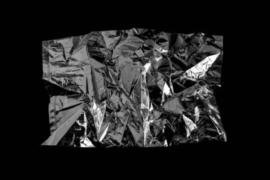 Siyah arkaplanda beyaz plastik torba