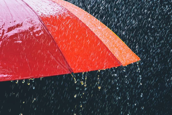 Drop Rain Umbrella Black Background — Stock Photo, Image