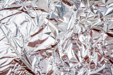 Alüminyum folyo buruşmuş gümüş doku soyut arkaplan