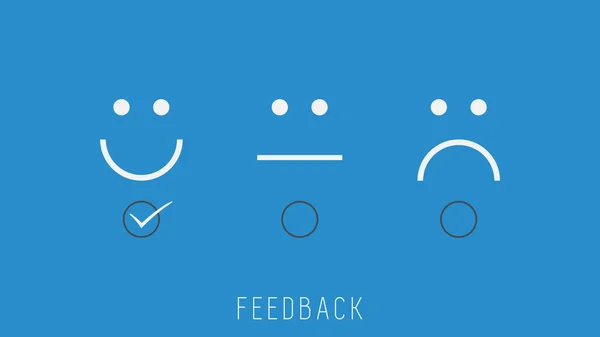 Conceito Feedback Clientes Pesquisa Negócios Emoções Símbolo Felicidade Para Melhor — Vetor de Stock