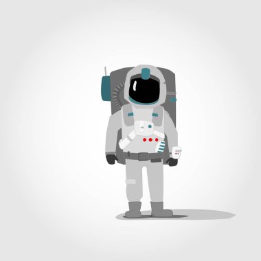 Basit minimalist astronot karakter