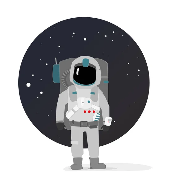 Caracterul Astronaut Minimalist Simplu — Vector de stoc