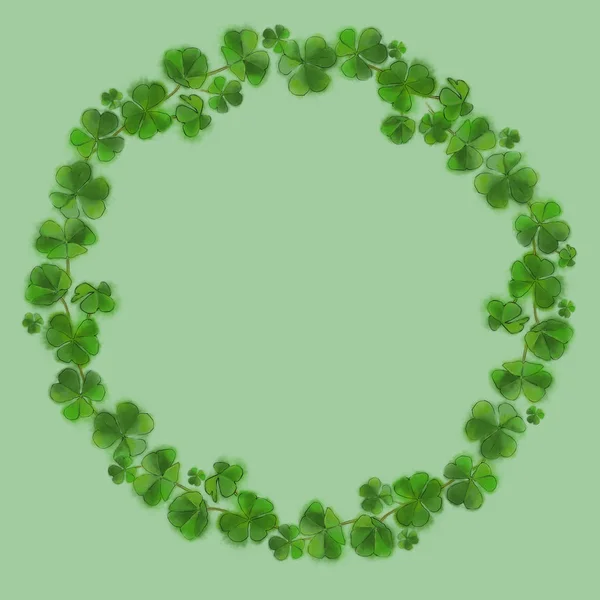 Shamrock Green Green Wreath Design Patrick Day Wreath Green Background — Stock Photo, Image