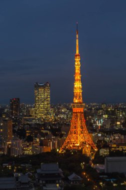 Tokyo Kulesi alacakaranlıkta