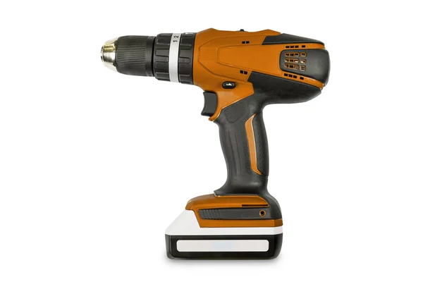 Orange color cordless combi drill — Stock Photo, Image