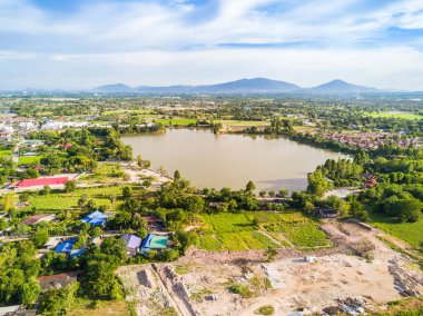 Küçük bir göl havadan görünümü