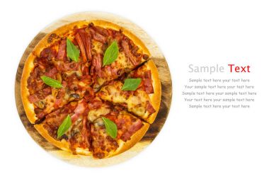 Jambon ve mantar pizza pasta
