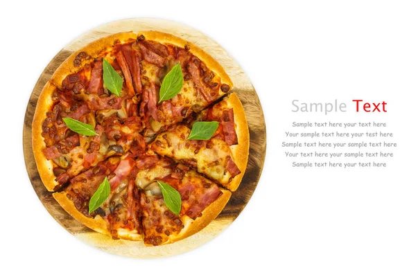 Jambon ve mantar pizza pasta