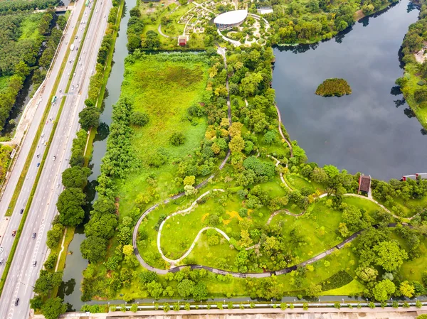 Luchtfoto van natuurpark leren Sireeruckhachati — Stockfoto