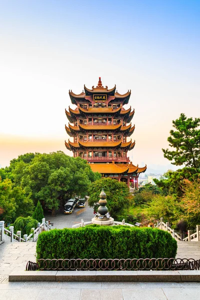 Yellow Crane Tower Evening Traditional Chinese Multi Storey Tower Located — Stock Photo, Image