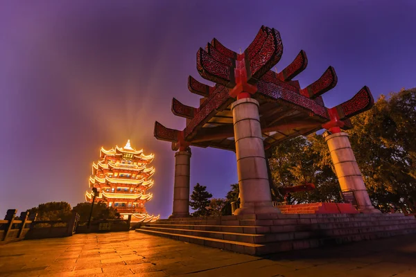 Wide Angle Hdr High Dynamic Range Shot Bell Tower Illuminated — Stock Photo, Image