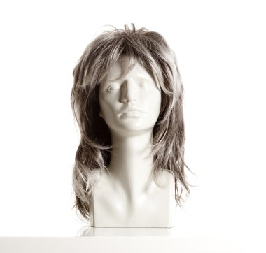 Beyaz peruk ile manken kadın baş