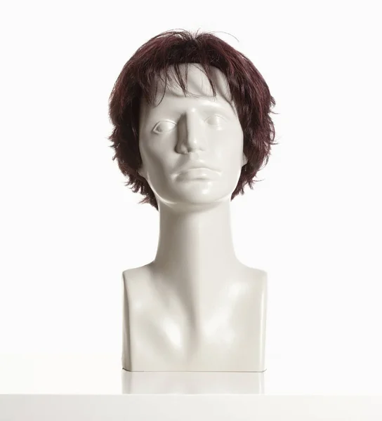 Kobiece głowy manekina z Wig na białym — Zdjęcie stockowe