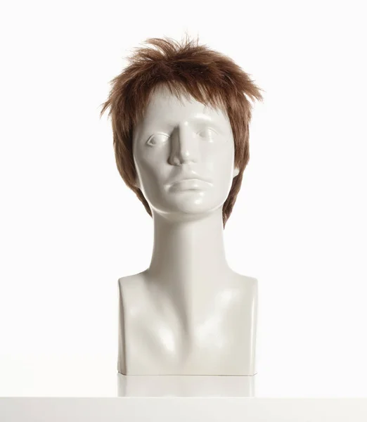 Manequim feminino cabeça com peruca no branco — Fotografia de Stock