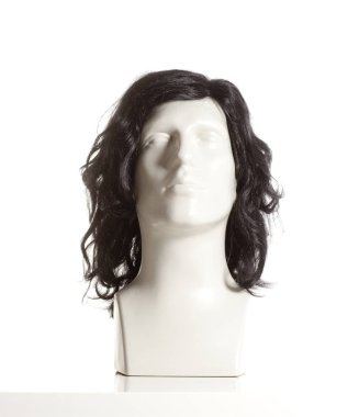 Beyaz peruk ile manken erkek baş