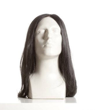 Beyaz peruk ile manken erkek baş