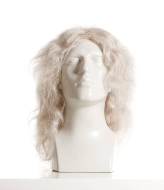 Beyaz peruk ile manken erkek baş