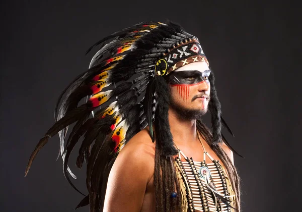 Native American Indian Chief War Bonner — Stock Photo, Image