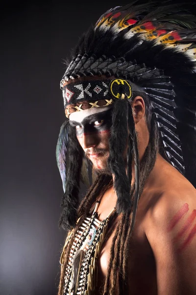 Native American Indian Chief oorlog Bonner — Stockfoto